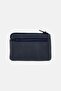 Men Brand Logo Leather Card Holder, Navy - 2