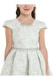 Girls Jacquard Mesh Insert Festive Dress - 5