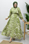 Mixed Pattern Elastic Waist Dress Tsd260244 Green - 3