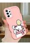 Samsung Galaxy A73 Compatible Case Camera Protector Pink Silicone Couple Phone Case Cat Pattern