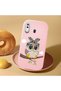 Samsung Galaxy A30 Compatible Case Camera Protective Pink Silicone Couple Phone Case with Owl Pattern - 2