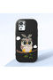 Redmi Note 10 4g Compatible Case Camera Protective Black Silicone Couple Phone Case Owl Patterned