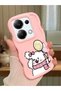 Redmi Note 13 Pro 4g Compatible Case Camera Protector Pink Silicone Couple Phone Case Cat Pattern