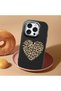 iPhone 15 Pro Compatible Case with Camera Protector Black Silicone Couple Phone Case with Heart Pattern - 2