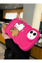 iPhone 17E Compatible Case Camera Protector Red Silicone Couple Phone Case Cute Pattern - 5