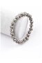 Lava Stone Silver Color Natural Stone Bracelet 8 mm Modern Interpretation of Natural Elegance