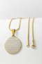 Gold Color Inshirah and Special Design Ayetel Kürsi Written Double Sided 60 cm Italian Chain Stainless Steel Necklace - 6
