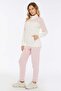 Women's Cotton High Collar Zippered Tracksuit Set Powder Pink-8534 - 6