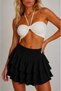 Ruffled High Waist Mini Skirt Layered Skirt Alaçatı Style Wrinkled Mini Skirt Without Shorts Mykonos Skirt - 2