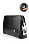 Leather Fingerprint Lock Bag for Men And Women Hand Bag Male Long Money Wallets Mobile Phone Pouch Smart Lock System Clutch Bag