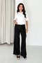 Women's Brown Casual Wide-Leg Trousers with Tie Detail - 4