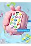 1Pc Abs Interactive Phone Toy Pull Along Wheels Music Sound Effects Rabbit Shape - 6