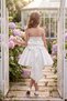 Girl's Evening Dress White Monorail Shiny Fabric Stone Strap Bow Princess Evening Dress 9-12 - 4