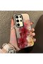 Samsung Galaxy S24 Ultra Compatible Silicone Edge Hard Back Case Couple Phone Case with Floral Pattern - 3