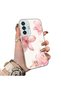 Samsung Galaxy M15 Compatible Silicone Edge Hard Back Case Couple Phone Case with Floral Pattern