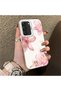 Samsung Galaxy S22 Compatible Silicone Edge Hard Back Case Couple Phone Case with Floral Pattern - 3