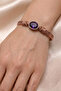 Women's Copper Bracelet with Amethyst Natural Stone, Oval Patterned Embroidered Women's Copper Bracelet - 3