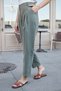 Women's Modal Diagonal High Waist Pleated Boyfriend Pants with Side Pockets-Khaki - 5