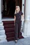 Women's Collared Off-Shoulder Pleated Wide-Leg Jumpsuit with Side Pockets - Brown - 7
