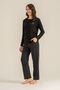 Women's Black Long Sleeve Pajama Set Pc9289-S-V1 - 3