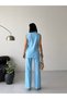 Women's Premium Wide Collar Vest and Pants Set - Baby Blue - 7