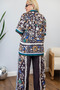 Patterned Linen Women's Top and Bottom Set - 4