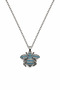 Gray Steel Necklace with Bee Figure and Turquoise Stone