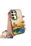 Samsung Galaxy S24 Ultra Compatible Silicone Edge Hard Back Case Couple Phone Case Landscape Pattern