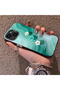 iPhone 13 Compatible Silicone Edge Hard Back Case Couple Phone Case with Floral Pattern - 2