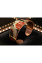 Copper Japanese Flower Pattern Wide Adjustable Cuff Bracelet - 5