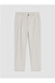 Beige Regular Fit Men's Pleated Gabardine Trousers - 5