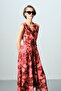Linen Blend Floral Patterned Dress - 5