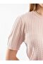 Minimal Knitted Patterned Short Sleeve Women's Knitwear - 2
