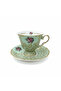 Porcelain Cup & Saucer Set Green – 6 Pcs | 125 ml - 2