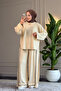6498 - Stylish Comfortable Viscose Soft Interlock Knit Fabric, Women's Bottom Layer Set with Pant Stripe Detail - 2