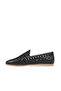 Black Leather Women's Flat Shoes - 4