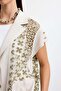 Fabric Combination Vest Linen Suit Olive - 3