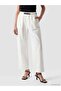 Lcw Vision Ecru Wide Leg Women's Trousers with Belt - 2