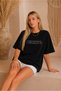 Women's Oversize Minimal Word Print Summer T-Shirt Women's Adult T-Shirt Basic T-Shirt Crew Neck Printed Short Sleeve Summer Combed Cotton T-Shirt - 7
