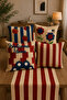 Striped Runner and 4-Piece Throw Pillow Cover Set |   Balcony Garden Decorative Cushion Set (Double Sided) - 2