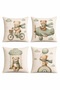 Green Teddy Bears Patterned 4-Piece Kids and Baby Pillowcase Set - 3