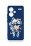 Redmi Note 13 Pro Plus Compatible Blue Ribbon Flower Pattern Silicone Case - 2