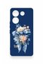 Tecno Caman 20 Pro 5g Compatible Blue Ribbon Flower Pattern Silicone Case - 2