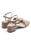 Holly Women's Beige Suede Single Strap Thick Mid-Heel Sandals Shoes - 7