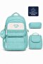 4-Piece Satin Fabric Waterproof Primary School Bag Set with Lunch Bag, Pen Holder and Accessory Bag - 6