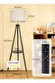 Solid Wooden Tripod Floor Lamp, 12W LED Bulb, Remote, Dimmable, 4 Color Temps, Timer, Shelf, Black - 4