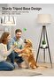 Solid Wooden Tripod Floor Lamp, 12W LED Bulb, Remote, Dimmable, 4 Color Temps, Timer, Shelf, Black - 8