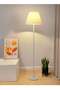 White Pole Floor Lamp Simple Design Tall Lamp with Shade Standing Lamp with LED Bulb 3 Colors Brightness - 2
