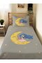 Moon Girl Patterned Baby and Child Printed Single Pique Set 160 X 220 cm Gray
