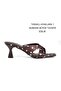 Brown Polka Dot Pattern Cross Slippers with 5cm Heels Goggle Shoes New Season - 3